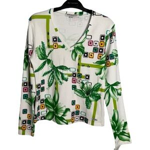 NWT VTG Miss Sixty RARE SAMPLE Top Sz Large Y2K Tropical Graphic Italy Geometric